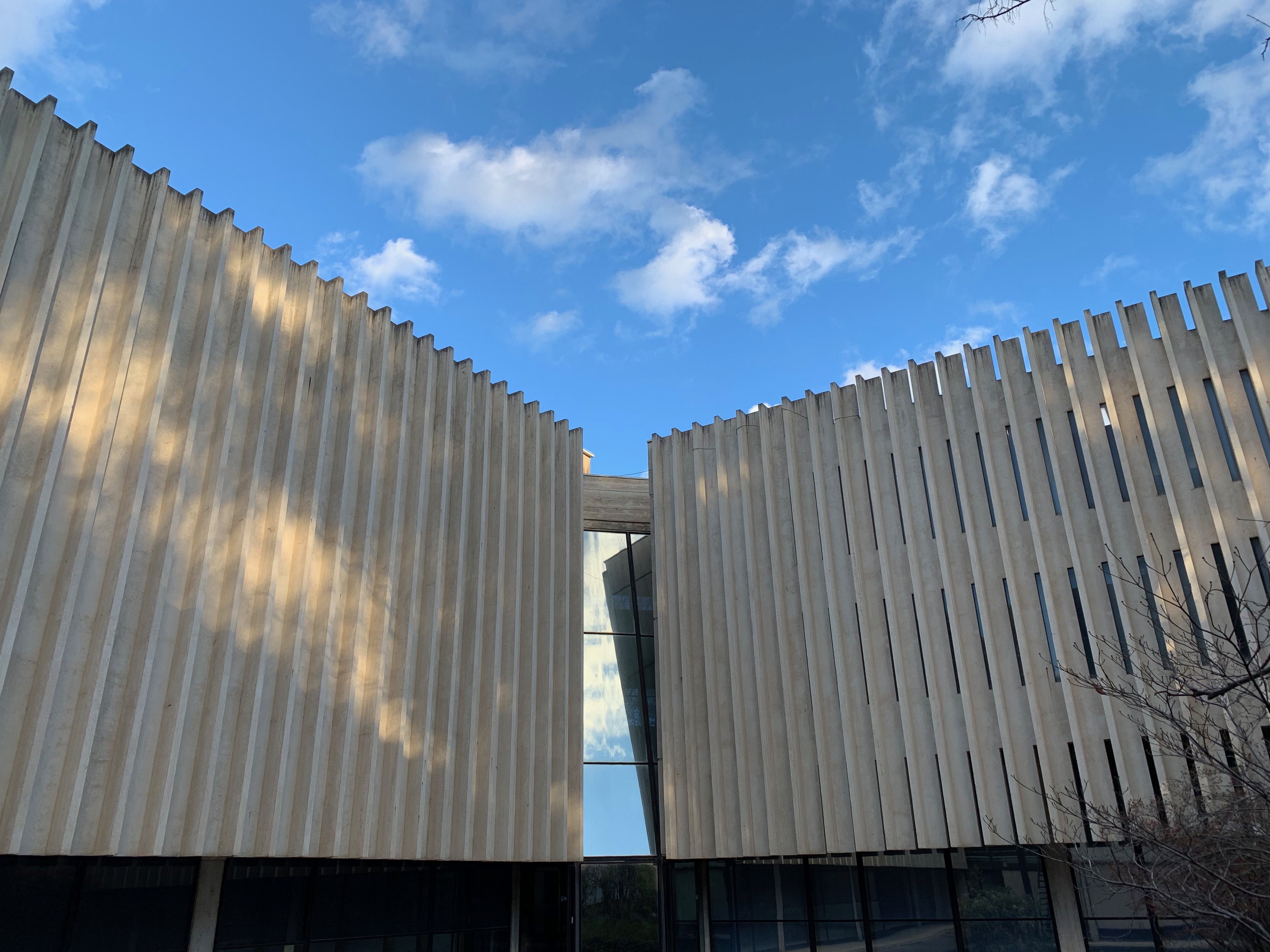 Cladding and fins on Churchill house
